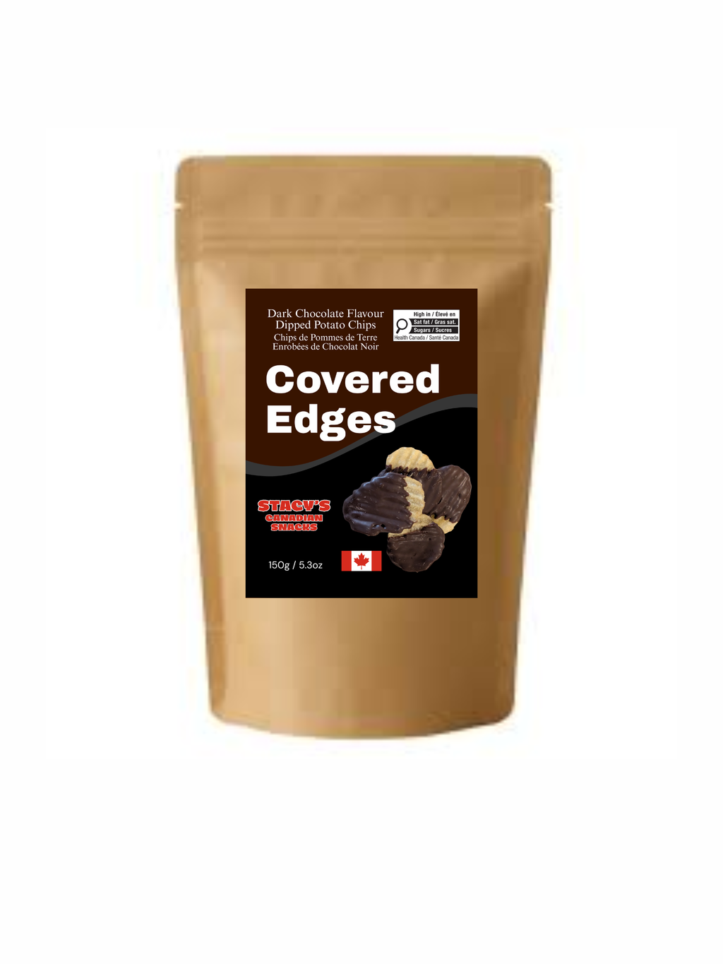 Covered Edges Chocolate Dipped Chips 2 x150g Bag