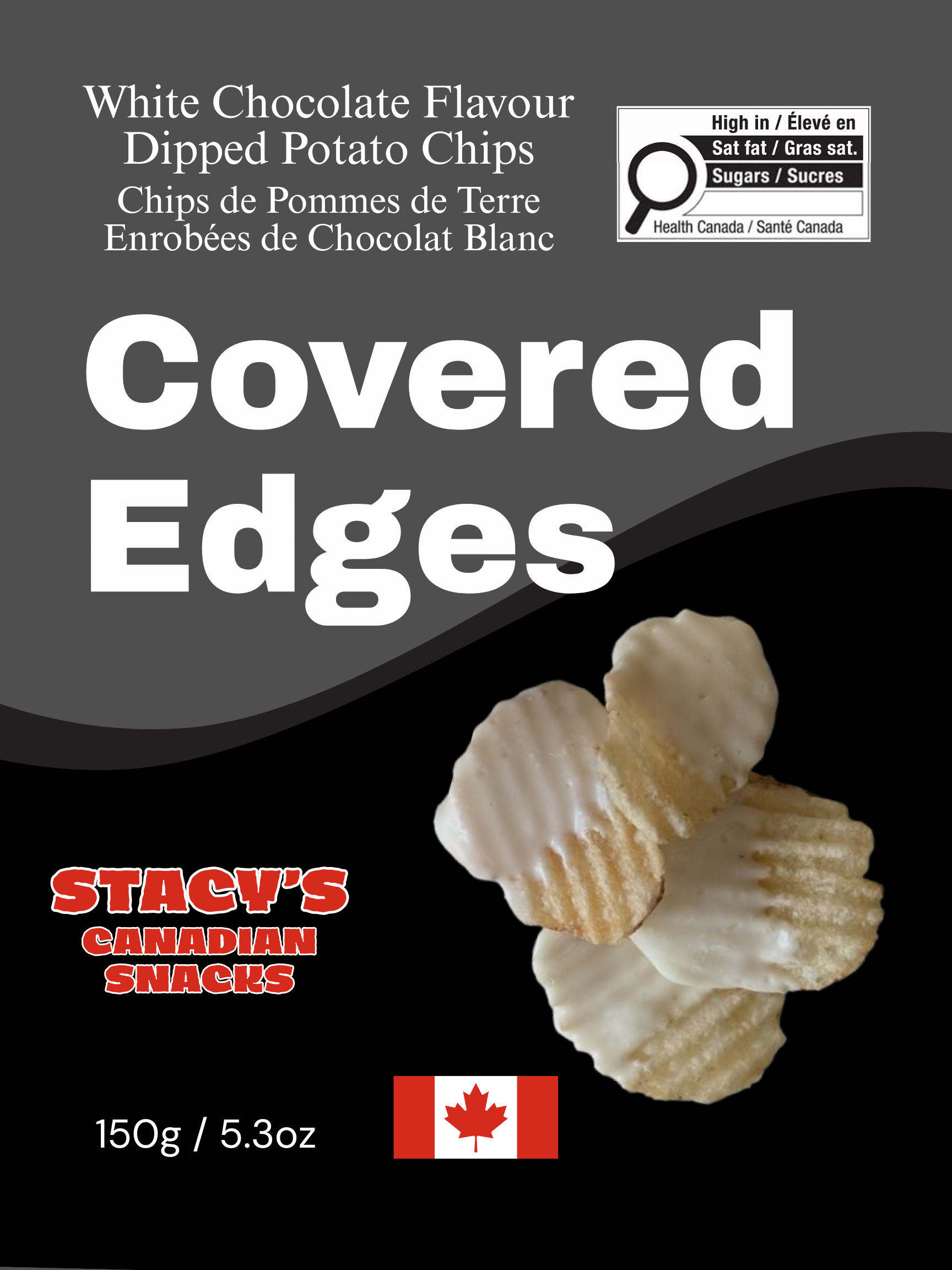 Covered Edges White Chocolate Dipped Chips 3 x150g Bag