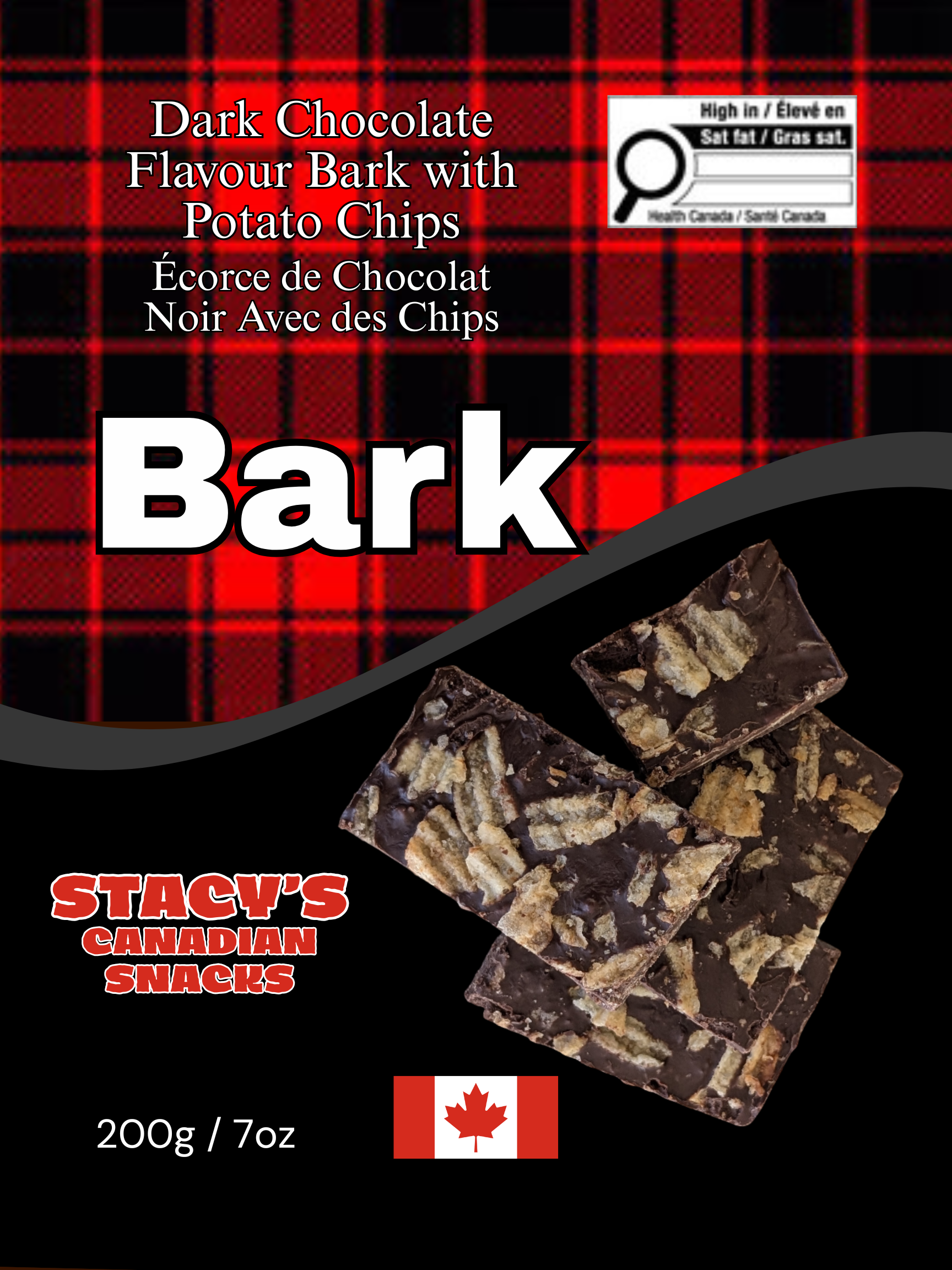 Dark Chocolate Potato Chip Bark 2 x200g Bag