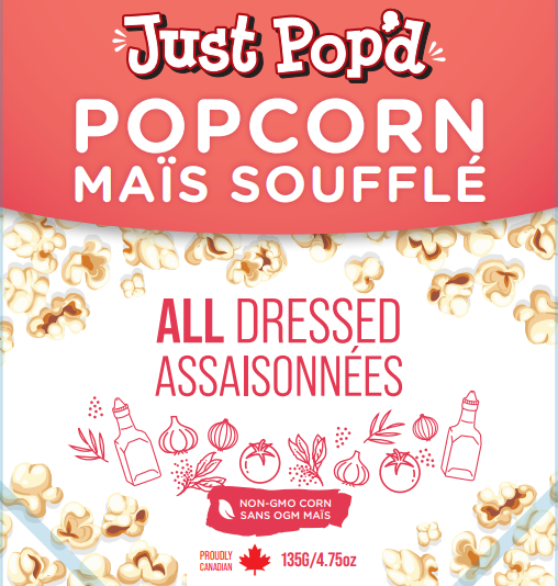 All-dressed Popcorn 4 x135g bags